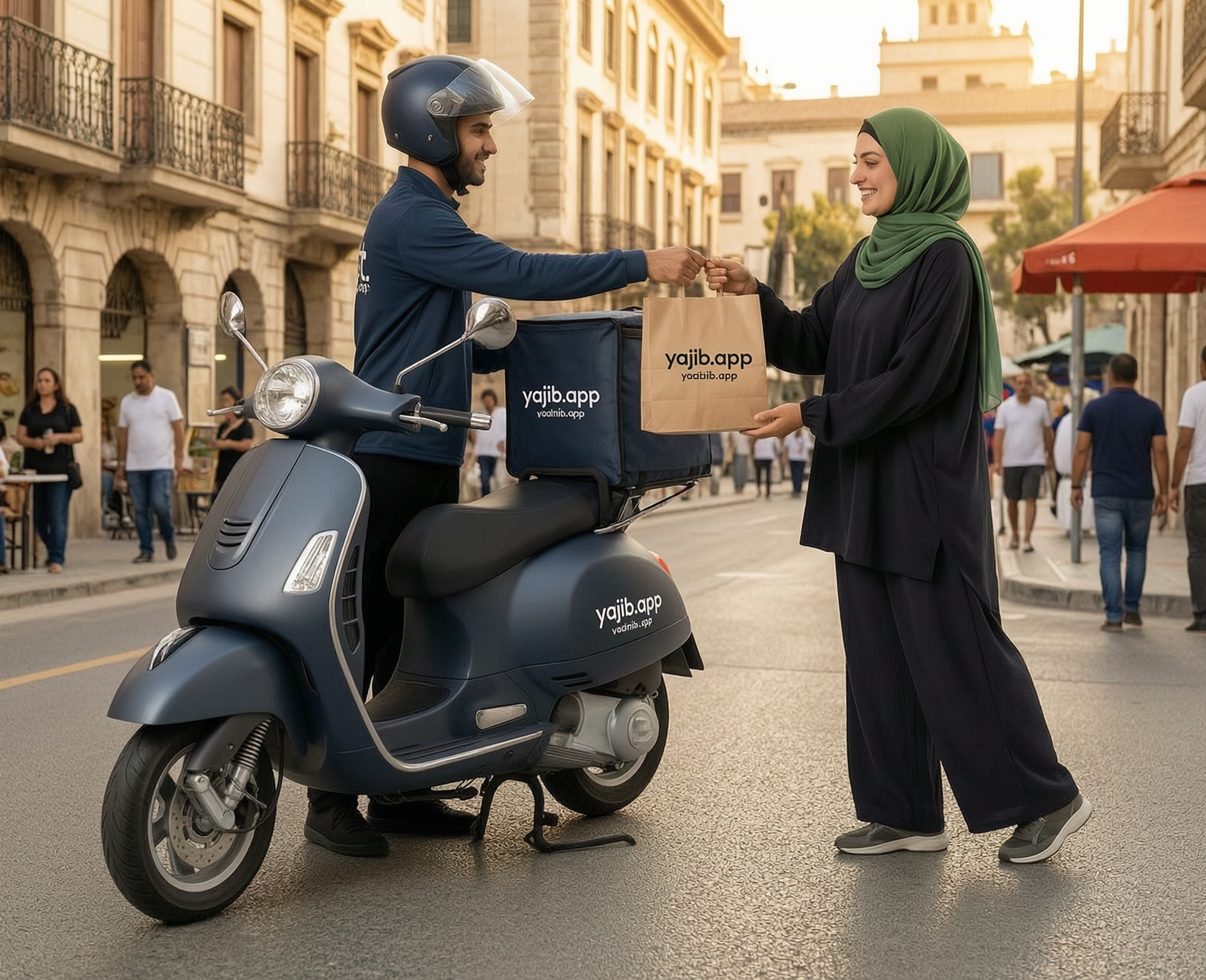 Yajib delivery rider delivering an order in the city